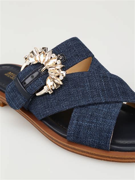 sandalo michael kors|michael kors denim sandals.